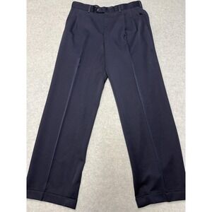 Vintage Burberrys Pants Mens 34x30 Navy Blue Pleated Dress Trousers Classic Wool